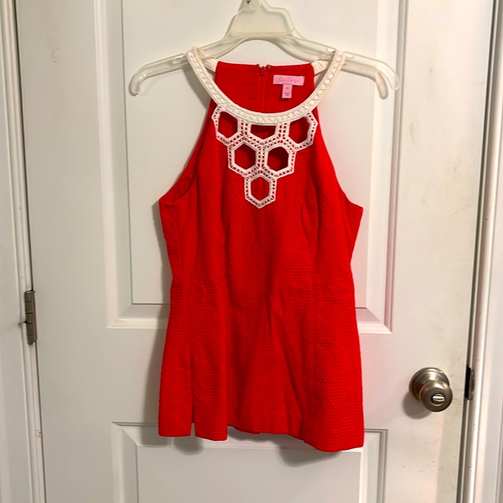 Coral honeycomb Lilly Pulitzer top